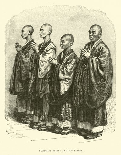 Buddhist Priest and His Pupils by English School