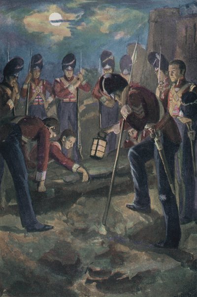 Burial of General Sir John Moore after the Battle of Corunna, Spain, Peninsular War, 1809 by English School
