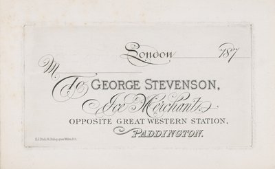Business Card for George Stevenson by English School