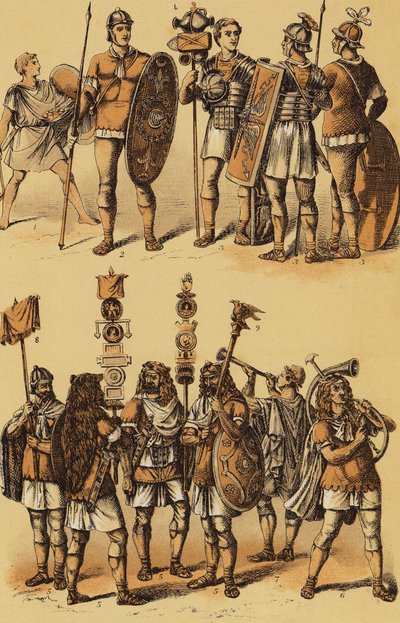 Caesar, Gallic War: Roman soldiers by English School