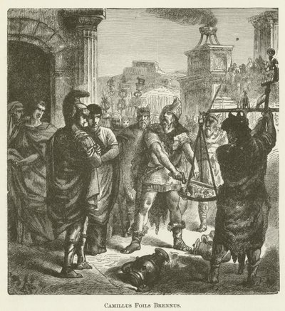 Camillus Foils Brennus by English School