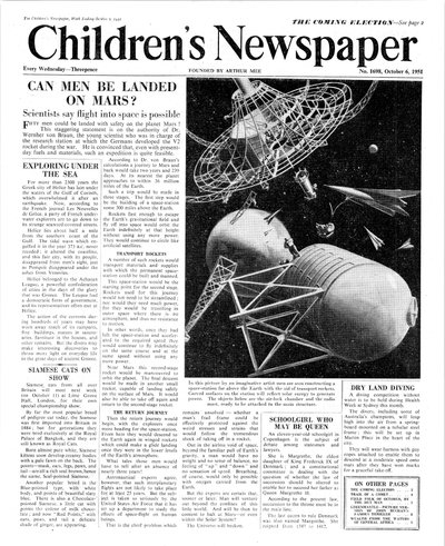 Can Man be Landed on Mars, front page of 