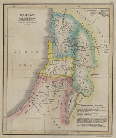 Canaan Adapted to the Gospel History and Exhibiting the Principal Travels of Jesus Christ by English School