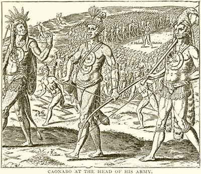 Caonabo at the Head of His Army by English School