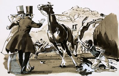 Captain Becher, Thrown at a Fence During the Grand National by English School