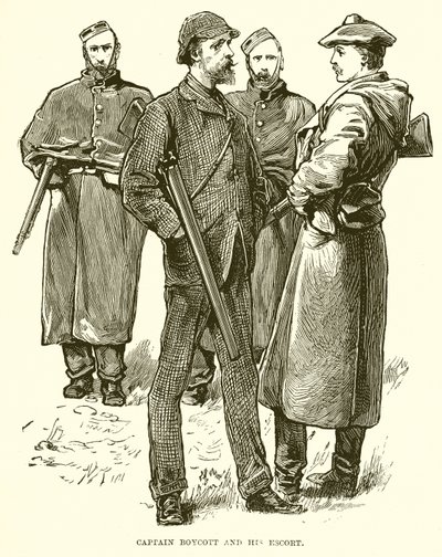 Captain Boycott and his Escort by English School