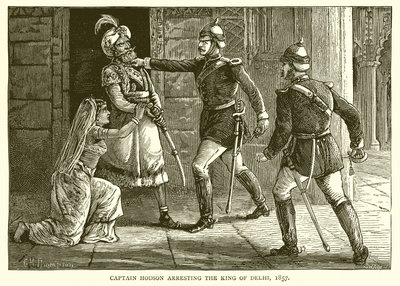 Captain Hodson arresting the King of Delhi, 1857 by English School