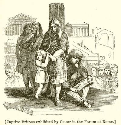 Captive Britons Exhibited by Caesar in the Forum at Rome by English School