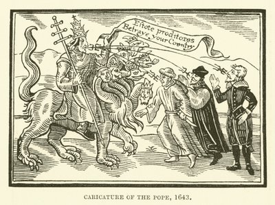 Caricature of the pope by English School