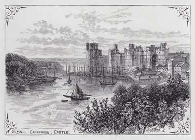 Carnarvon Castle (engraving) by English School