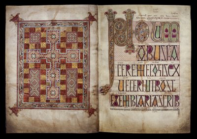Carpet Page and Incipit Page Introducing St. Jerome