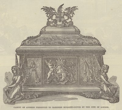 Casket of Address presented to Baroness Burdett-Coutts by the City of London by English School