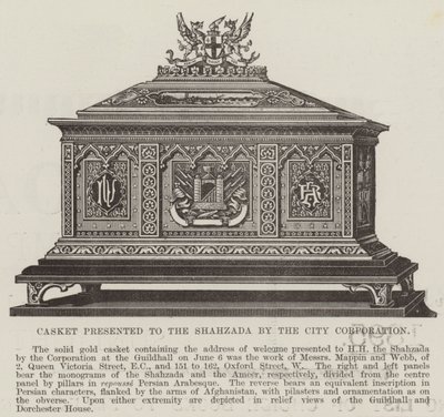 Casket presented to the Shahzada by the City Corporation by English School