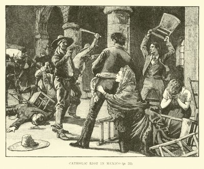 Catholic Riot in Mexico by English School