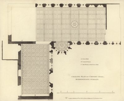Ceiling Plan of Crosby Hall by English School