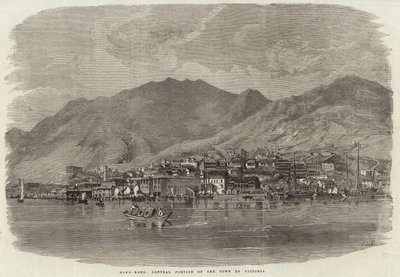 Central portion of the town of Victoria in Hong Kong by English School