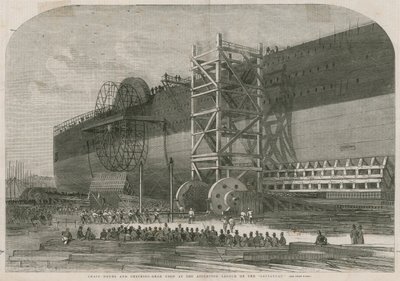 Chain drums and checking gear used at the attempted launch of the Leviathan by English School