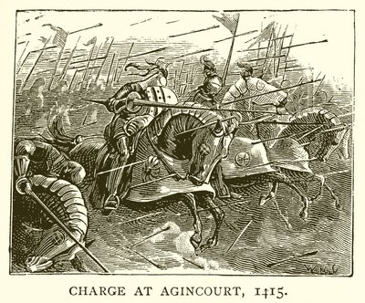 Charge at Agincourt, 1415 by English School