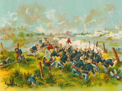 Charge of American Troops at San Juan Hill, 1 July 1898 by English School