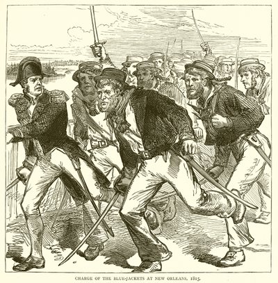 Charge of the Blue-Jackets at New Orleans, 1815 by English School