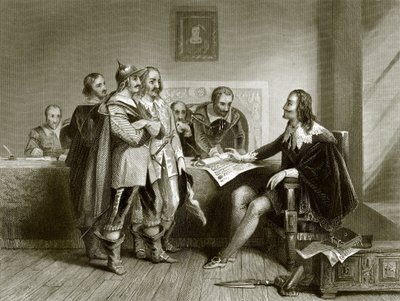 Charles I Refusing the Treaty at Oxford by English School