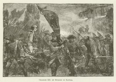 Charles XII of Sweden in Battle by English School