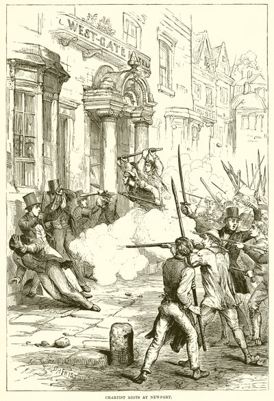 Chartist Riots at Newport by English School