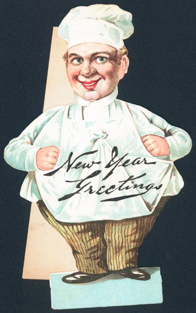 Chef in Full Uniform, New Year Card by English School