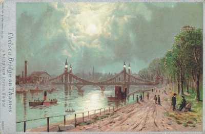 Chelsea Bridge on the River Thames by English School
