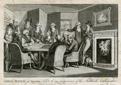 Chess Match at Parsloes, 23 February 1794, in the Presence of the Turkish Ambassador by English School