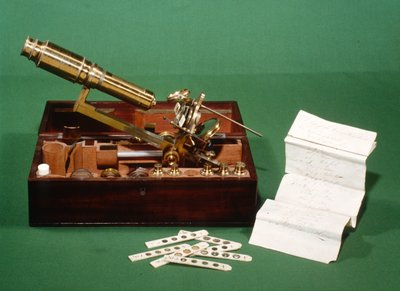 Chest Microscope, with selection of ivory sliders and list, c.1800 by English School