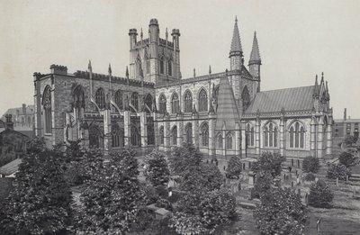 Chester: The Cathedral, from City Walls by English School