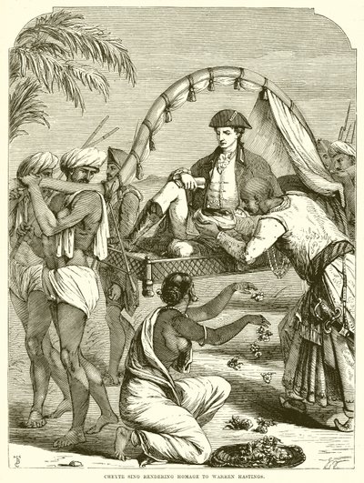 Cheyte Sing Rendering Homage to Warren Hastings by English School