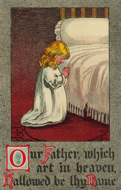 Child at Bedtime Reciting the Lord