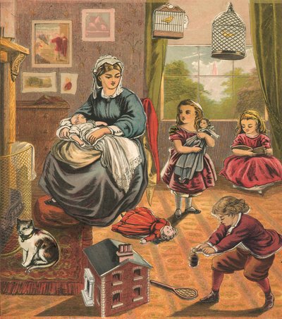 Children with Mother by English School