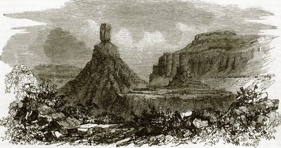 Chimney rocks, on the banks of the Columbia river by English School