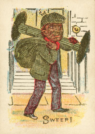 Chimney sweep with his brushes by English School