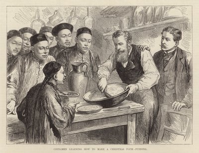 Chinamen Learning How to Make a Christmas Plum Pudding by English School