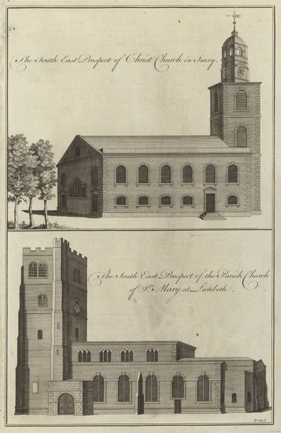 Christ Church, Surrey and the Parish Church of St Mary at Lambeth by English School
