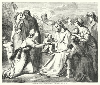 Christ blessing Little Children, Matthew XIX by English School