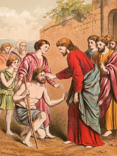 Christ Healing the Blind by English School