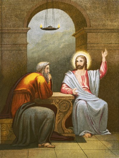 Christ Instructing Nicodemus by English School