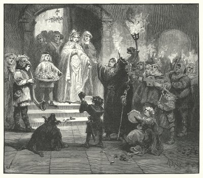 Christmas Mummers in Sweden by English School