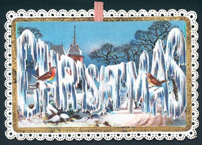 Christmas Wording in Ice by English School