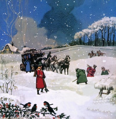 Christmas scene by English School