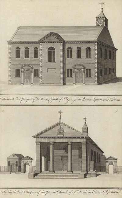 Church of St George, Queen Square, near Holborn and Church of St Paul, Covent Garden by English School