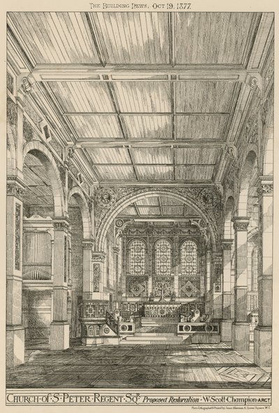 Church of St Peter, Regent Square, London, Proposed Restoration by English School