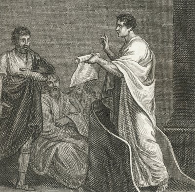 Cicero Accusing Catiline in the Senate House by English School