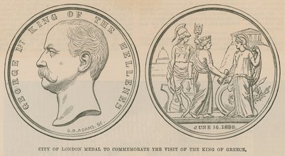 City of London Medal to Commemorate the Visit of the King of Greece in June 1880 by English School
