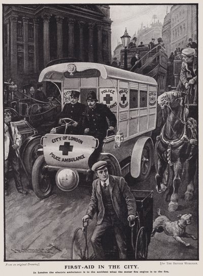 City of London Police electric ambulance by English School